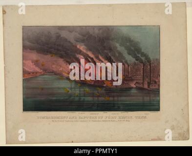 Bombardierung und Erfassung von Fort Henry, Tenn Bund kanonenbooten unter dem Kommando von Commodore Andrew H. Foote-Feby. 6. 1862 Stockfoto