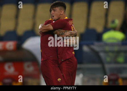 Rom, Italien. 26 Sep, 2018. 26.09.2018, Stadio Olimpico, Rom, Italien. SERIE A: Unter feiert die GOL während der italienischen Serie A Match zwischen A.S. ROMA V FROSINONE im Stadio Olimpico in Rom. Credit: Unabhängige Fotoagentur/Alamy leben Nachrichten Stockfoto