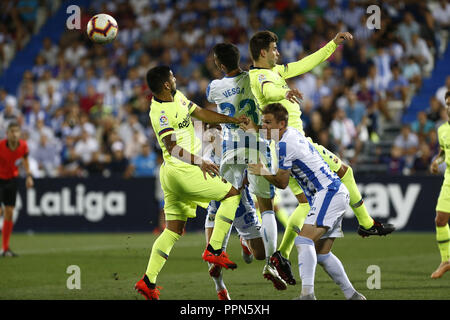 Leganes, Madrid, Spanien. 26 Sep, 2018. Luis Suarez (FC Barcelona) während der Liga Match zwischen CD Leganes und FC Barcelona im Butarque Stadion in Leganes. Credit: Manu Reino/SOPA Images/ZUMA Draht/Alamy leben Nachrichten Stockfoto