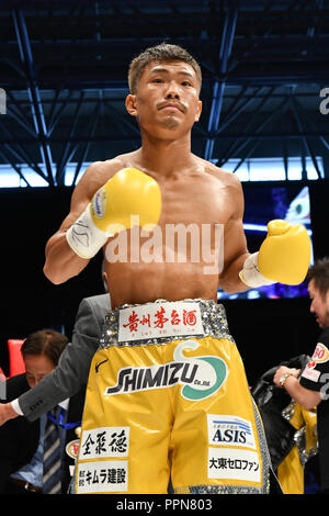 Nagoya, Aichi, Japan. 24 Sep, 2018. Sho Kimura (JPN) Boxen: Sho Kimura von Japan vor der WBO Fliegengewicht Titelzeitraum bei Takeda Teva Ozean Arena in Nagoya, Aichi, Japan. Credit: Hiroaki Yamaguchi/LBA/Alamy leben Nachrichten Stockfoto