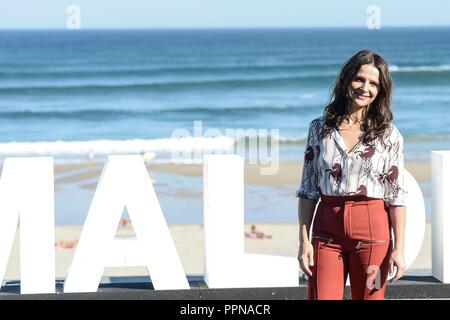 San Sebastian, Spanien. 27 Sep, 2018. Juliette Binoche an der High Life photocall während der 66Th San Sebastian Film Festival Kursaal Terrasse in San Sebastian, Spanien am 27. September 2018 Quelle: Jimmy Olsen/Medien Punch *** Keine Spanien***/Alamy leben Nachrichten Stockfoto