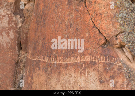 Petroglyphen von White River Narrows, Waschbecken und Range National Monument, Caliente Bezirk Büro des Land-Managements, Nevada Stockfoto