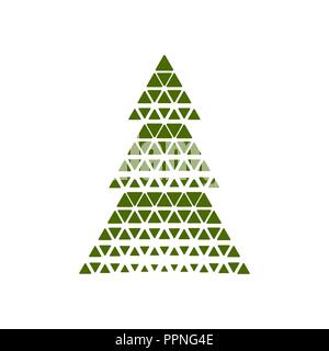 Frohe Weihnachten Baum mit dreieckigen Form. Vector Illustration Stock Vektor