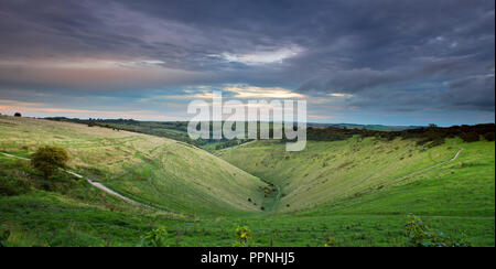 Sonnenuntergang am Devil's Dyke Brighton, Sussex. Großbritannien Stockfoto