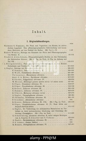 Botanische Jahrbücher Fur Systematik, Pflanzengeschichte Und Pflanzengeographie Stockfoto