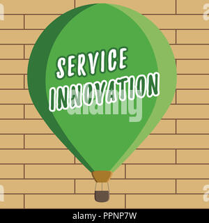 Handschrift Text schreiben Service Innovation. Konzept, d. h. die Verbesserung der Dienstleistungen der kommende Trend vorstellen. Stockfoto