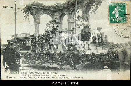 Bordeaux Fête des vendanges Char de Libourne ein. Stockfoto