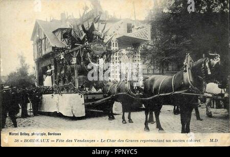 Bordeaux Fête des vendanges Char des Gräber. Stockfoto