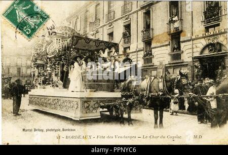 Bordeaux Fête des vendanges Char du Cognac. Stockfoto