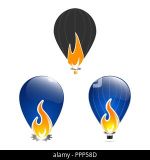 Feuer Flamme Vector Illustration Design Template Stock Vektor