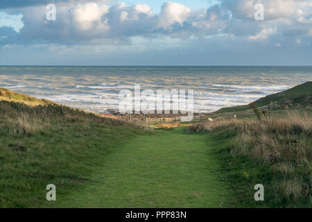 Weg zur Hoffnung Lücke in der Nähe von Seaford auf South Downs in Sussex Stockfoto