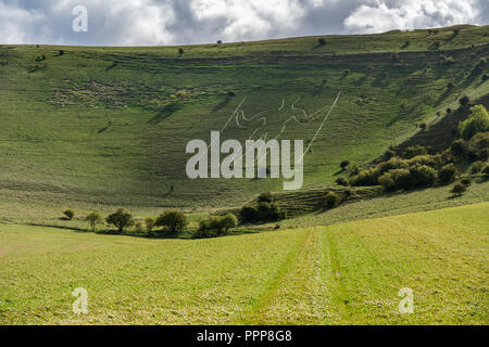 Wilmington lange Mann im Cuckmere Valley in der Nähe von Eastbourne Stockfoto