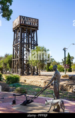 Historische Eisenbahn Wassertank (1863) Merredin Western Australia Stockfoto