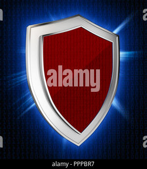 Cyber Security Konzept: Schild mit Strahlen auf abstrakten Hintergrund Stockfoto