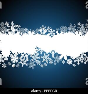 Weihnachten Grenze, Schneeflocke design Hintergrund. Stock Vektor