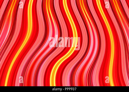 Bunte rote und gelbe wellenförmige Streifen Hintergrund Stockfoto