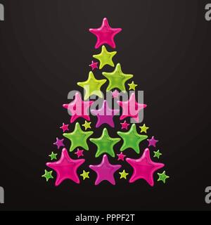 Weihnachtsbaum aus Stars-Vektor Stock Vektor