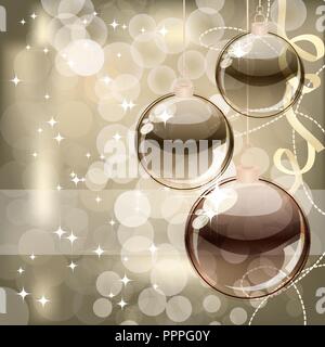 Weihnachten Hintergrund mit transparenten Kugeln Stock Vektor