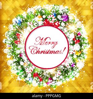 Weihnachten Goldener Hintergrund und Platz für Ihren Text, Vektor EPS 10. Stock Vektor