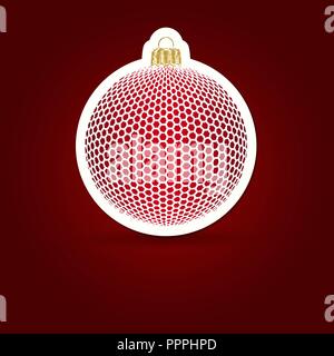 Weihnachten Hintergrund. Aufkleber Ball. Vector Illustration. Stock Vektor