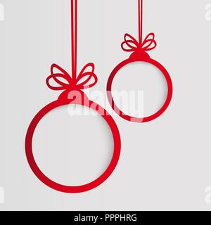 Weihnachtskugel in Form von einem leeren Rahmen für Ihren Text. Stock Vektor