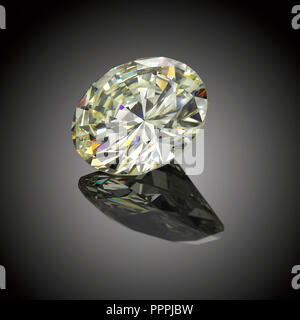 Alte Cut Loose Diamond auf schwarzem Hintergrund Stockfoto