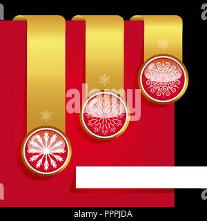 Weihnachten Band mit Schneeflocken. Eps 10. Stock Vektor