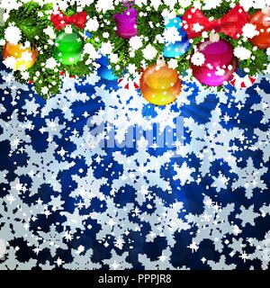 Abstrakte Weihnachten Hintergrund mit fallenden Schneeflocken. Stock Vektor
