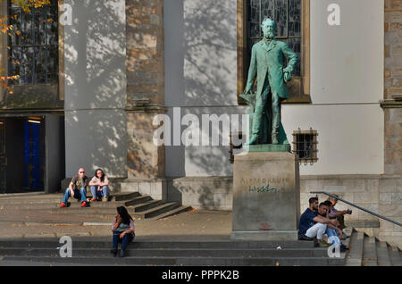 Alfred-Krupp-Denkmal, Markt, Essen, Nordrhein-Westfalen, Deutschland Stockfoto