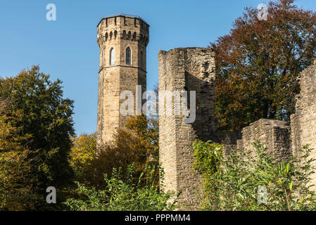 Vincketurm, Burgruine, Hohensyburg, Dortmund, Ruhrgebiet, Nordrhein-Westfalen, Deutschland Stockfoto