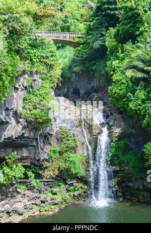 Sieben Heiligen Pools in der O'Heo Gulch des Haleakala National Park sind von der Straße nach Hana auf der Insel Maui, Hawaii abgerufen Stockfoto