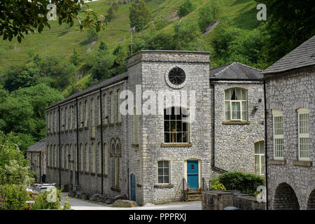 Litton Mill eine ehemalige Textilfabrik in Millers Dale, in der Nähe von Tideswell Derbyshire. Stockfoto