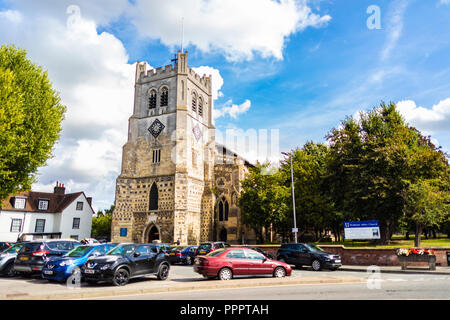 London, Großbritannien - 15 September, 2018: Blick von Waltham Abbey und seine Umgebung an einem klaren sonnigen Tag. Stockfoto