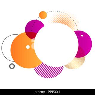 Bunte geometrische Hintergrund Vektor runde Formen Zusammensetzung Stock Vektor