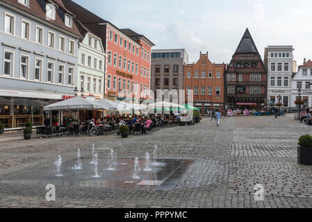 Marktplatz, Brunnen, Minden-Luebbecke, Ostwestfalen-Lippe, Nordrhein-Westfalen, Deutschland Stockfoto