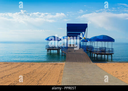 Karven resort Strand, Issyk Kul See, Kirgisistan, Zentralasien Stockfoto