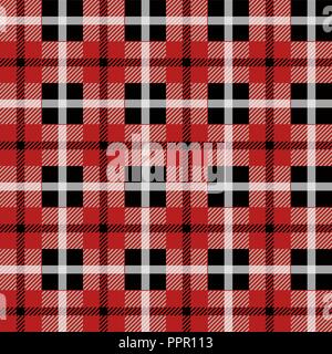 Nahtlose Illustration, red Tartan Muster mit weißen Streifen Stock Vektor
