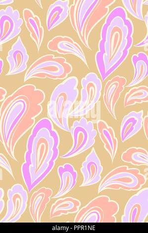 Orientalische nahtlose Paisley Muster in der Hand gezeichneten Stil. Vector Illustration für Textil-, Gewebe-, Geschenkpapier. Stock Vektor