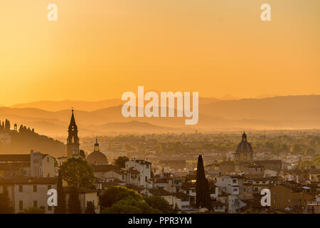 Ansicht von Florenz in der Toskana bei Sonnenuntergang Stockfoto