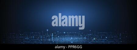 Vector Illustration Platine und sechsecke Hintergrund. Hi-tech digitaler Technologie und Engineering, Digital telecom Technologie Konzept. Vektor abst Stock Vektor