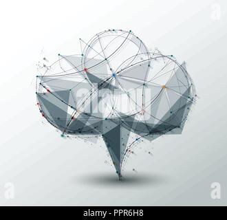 Abbildung abstrakte Moleküle mit Kreisen, Linien, geometrische, Polygon, Dreieck Muster. Vektor Design Netzwerk kommunikation Technologie auf helle, li Stock Vektor