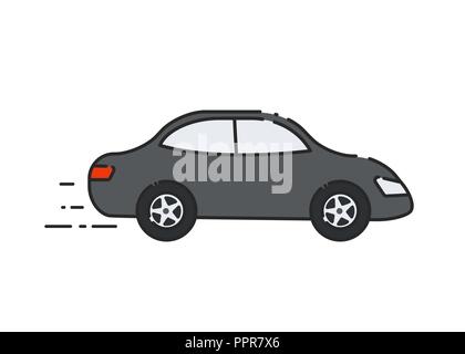 Auto Flachbild-Symbol. Von der Seite. Vector Illustration Stock Vektor