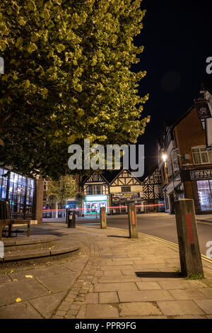 Market Drayton bei Nacht Stockfoto