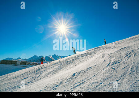 Pla d'Adet Ski Resort. Saint Lary Soulan. Hautes Pyrenees. Frankreich Stockfoto