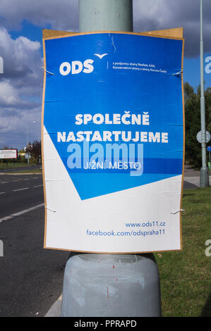 Poster, Wahlkampf ODS, Prag, Tschechische Republik, 25. September 2018 (CTK Photo/Libor Sojka) Stockfoto