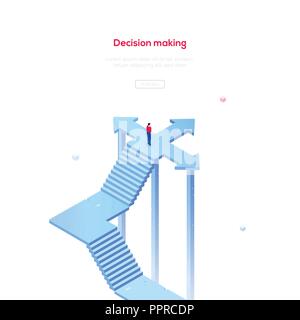 Entscheidungsfindung - Moderne isometrische Vektor Web Banner Stock Vektor