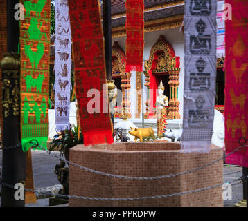 Wat Phra That Doi Tung Tempel Kirche mit öffentlichen Domäne mit Buddhas Relikt, als Schatz des Buddhismus, Mae Sai, Chiang Rai, Thailand als Stockfoto