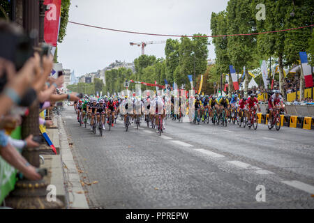 Tour de France 2017 Champs-Elysees Stockfoto