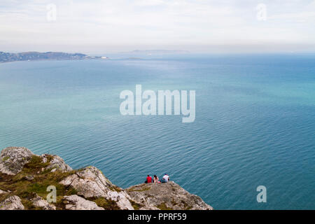 Blick auf Dublin Küste, in der Irischen See von Bray Head, Irland Stockfoto