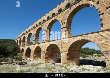 Pont du Gard in Südfrankreich. Stockfoto